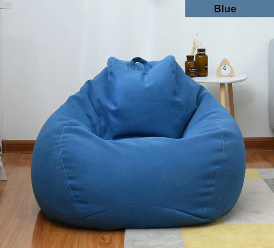 Lazy Sofas Cover Chairs without Filler Linen Cloth Lounger Seat Bean Bag Pouf Puff Couch Tatami Living Room 의자