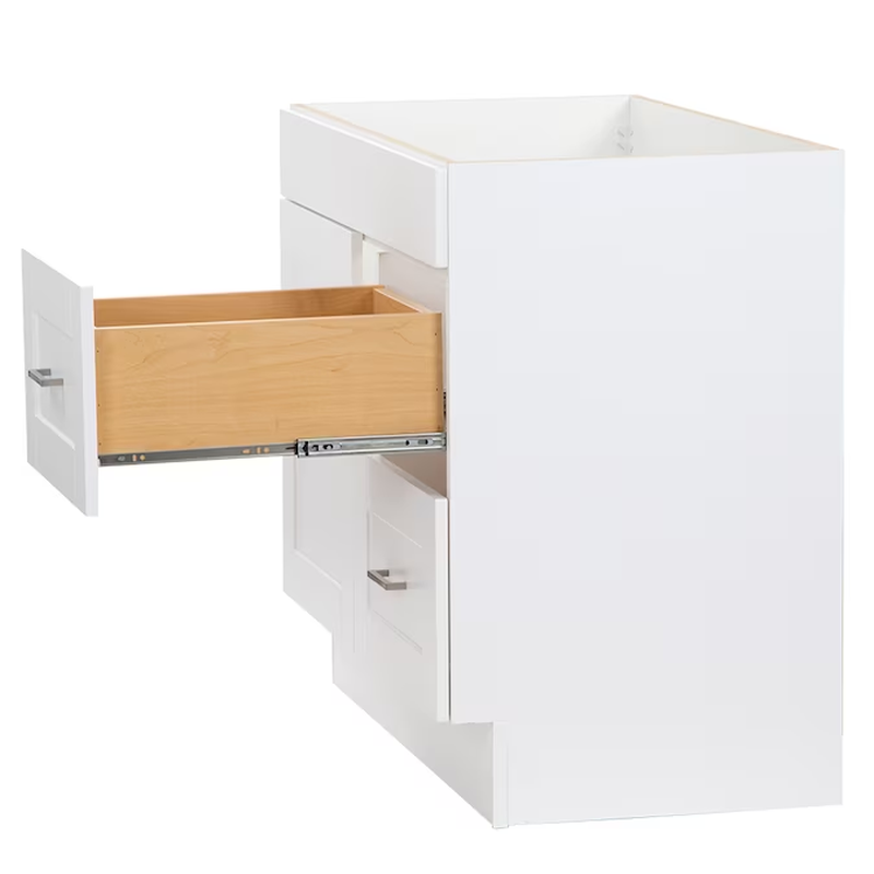 36-In White Bathroom Vanity Base Cabinet without Top