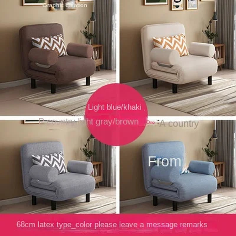 K-STAR Folding Sofa Bed Armchair Sleeper Leisure Recliner Fabric Breathable Lazy Sofas Single Living Room Lounge Chair Bed 2024