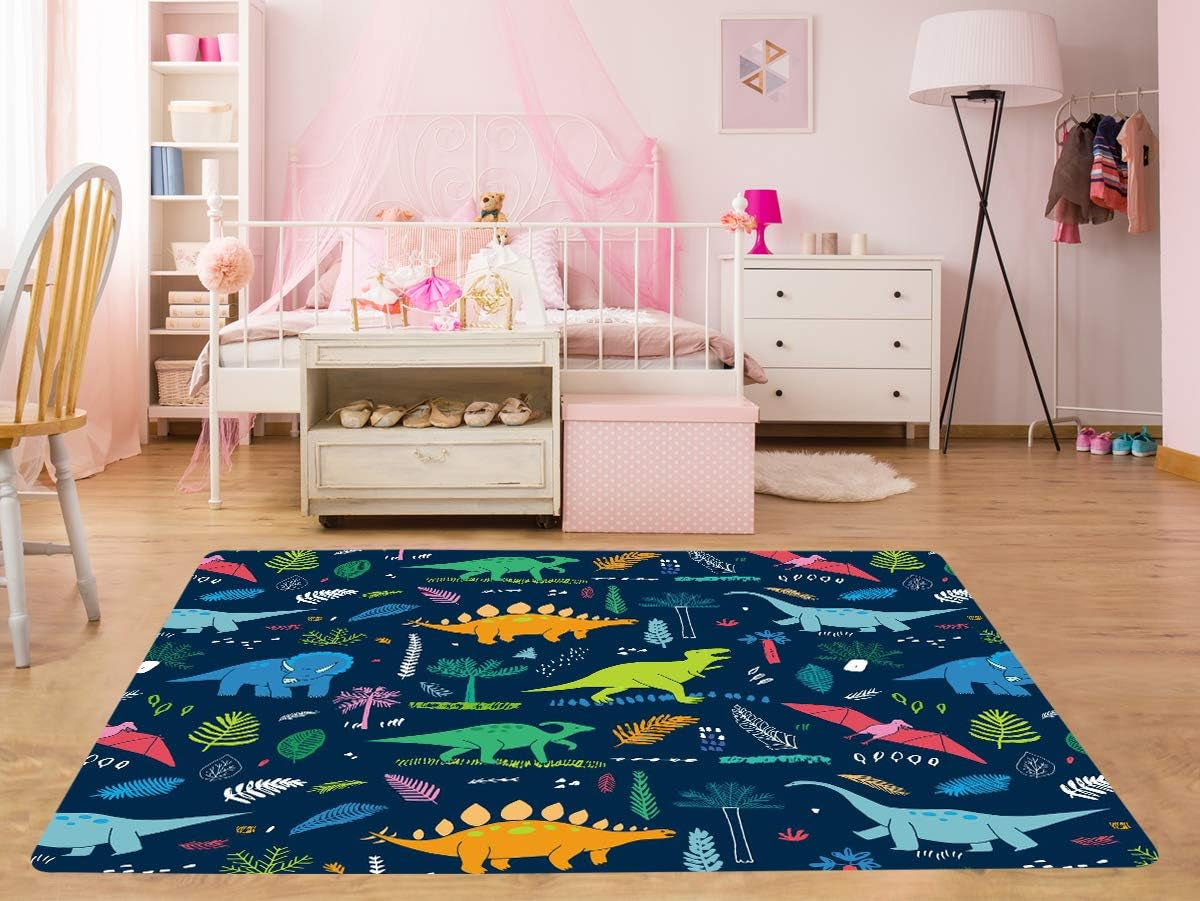 Area Rug Cute Dinosaur Area Rug for Living Room Bedroom Kids Room 5'X6'