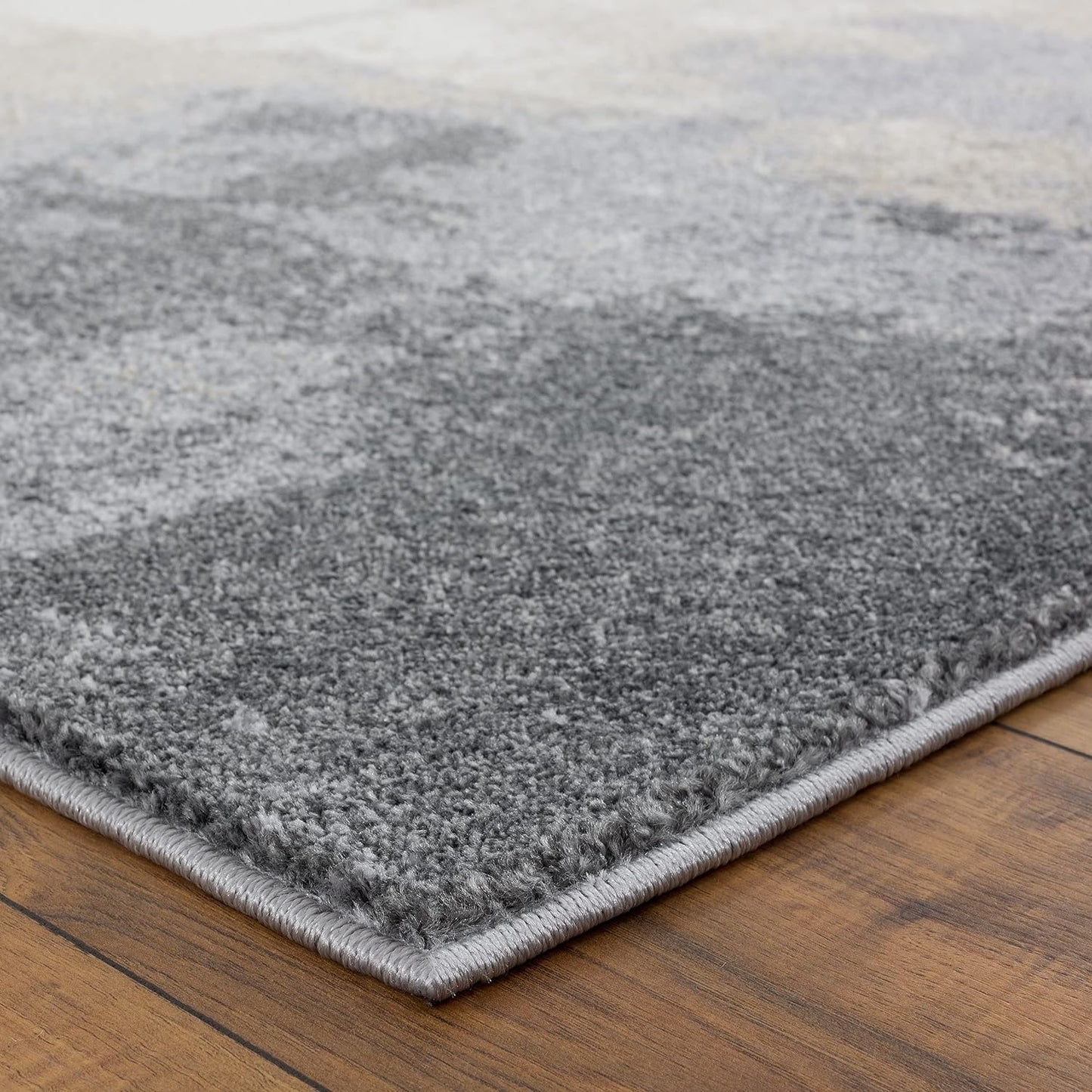 Classy Modern Abstract Indoor Gray 5X7 Area Rug