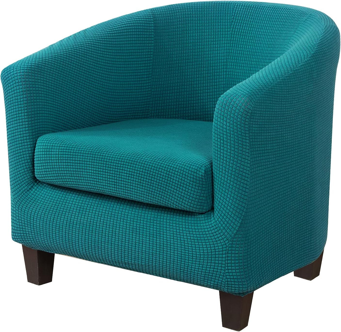 Club Chair Slipcover,Stretch Polar Fleece Tub Chair Cover Barrel Chair Slipcover Armchair Sofa Cover Removable Elastic Furniture Protector,2-Piece Arm Chair Cover for Living Room(A-Teal,1Pc)