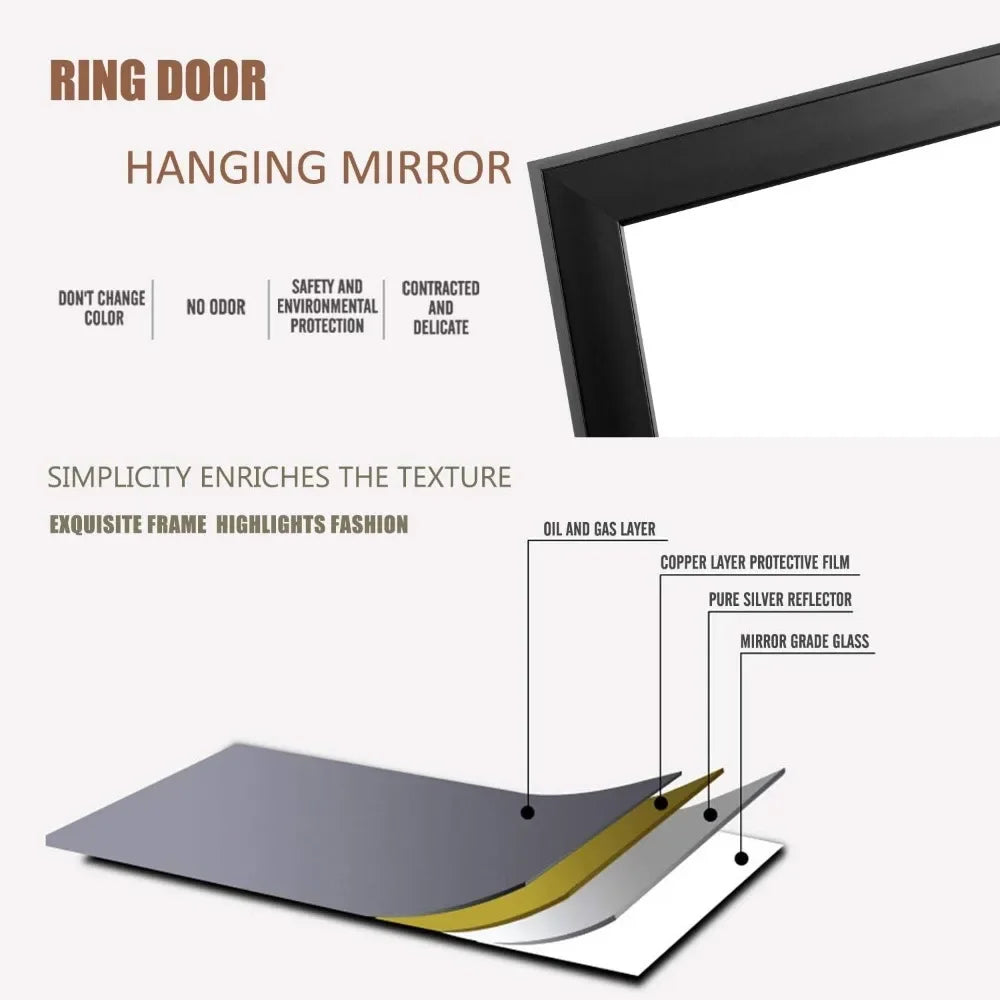Mirror Full Length Wall Mirrors Full Body Bathroom Living Room Wall Decor Black Hanging Fulls Length Floor Mirrors