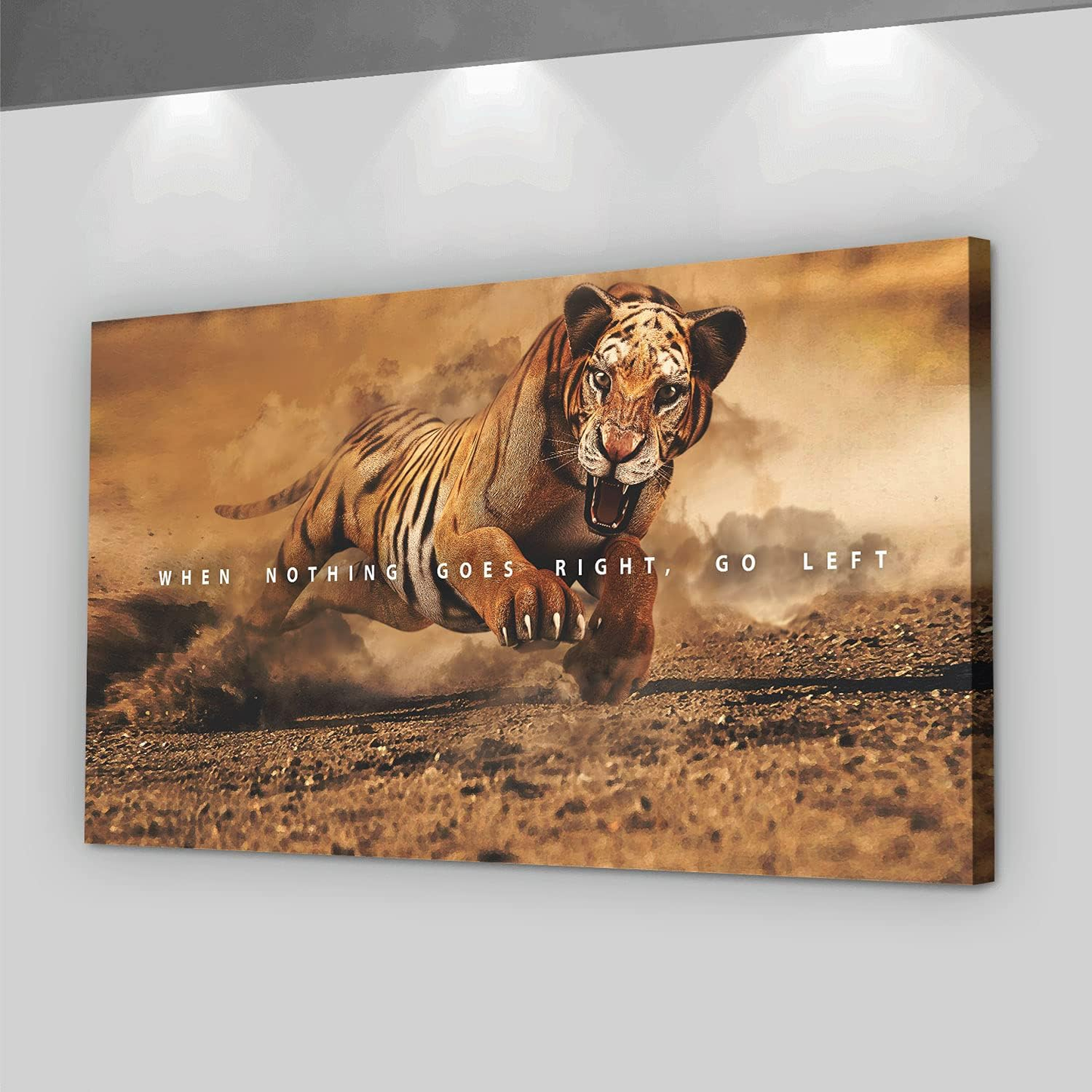 Tiger Motivational Wall Art Office Decor Canvas Print, Tiger Artwork, Inspirational Tiger Wall Art, Tiger Eye Sign, Tiger Print, Leopard Print (5"X7" / 8"X8" In)