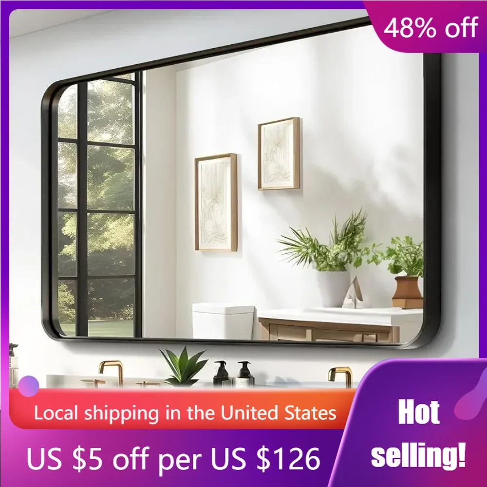 Modern Makeover Mirror round Corners Bathroom Mirrors 50X32 Inch Bathroom Vanity Mirror Home Deco Freight Free