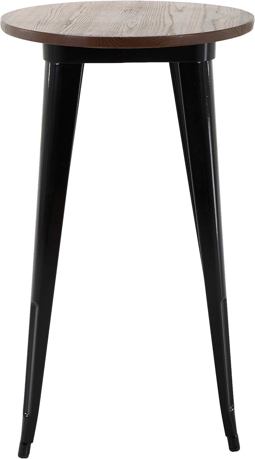 42" round Metal Dining Table with Elm Wood Top