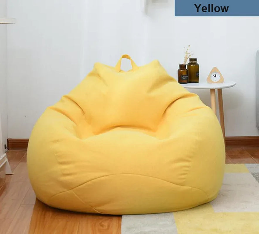 Lazy Sofas Cover Chairs without Filler Linen Cloth Lounger Seat Bean Bag Pouf Puff Couch Tatami Living Room 의자