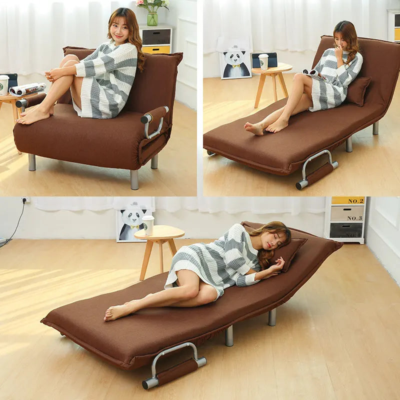 K-STAR Folding Sofa Bed Armchair Sleeper Leisure Recliner Fabric Breathable Lazy Sofas Single Living Room Lounge Chair Bed 2024