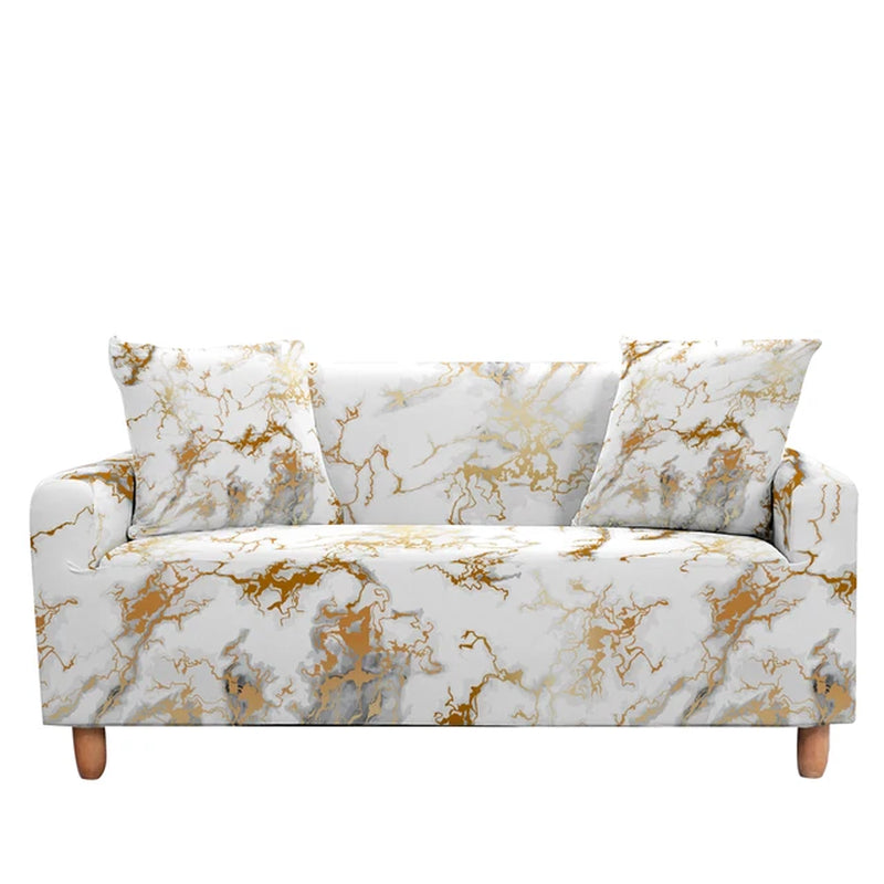 Elastic Sofa Cover for Living Room Adjustable Marble Sofas Chaise Covers Lounge Sectional Couch Corner Sofa Slipcover L Shape