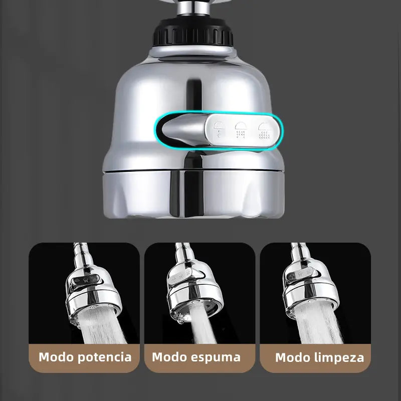 Faucet Adapter With 3 Adjustable Jets, 360° Rotating Kitchen Faucet Nozzle