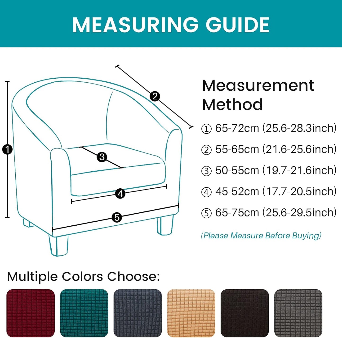 Club Chair Slipcover,Stretch Polar Fleece Tub Chair Cover Barrel Chair Slipcover Armchair Sofa Cover Removable Elastic Furniture Protector,2-Piece Arm Chair Cover for Living Room(A-Teal,1Pc)