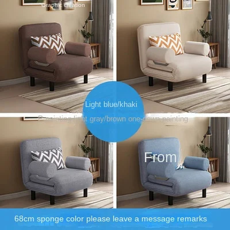 K-STAR Folding Sofa Bed Armchair Sleeper Leisure Recliner Fabric Breathable Lazy Sofas Single Living Room Lounge Chair Bed 2024