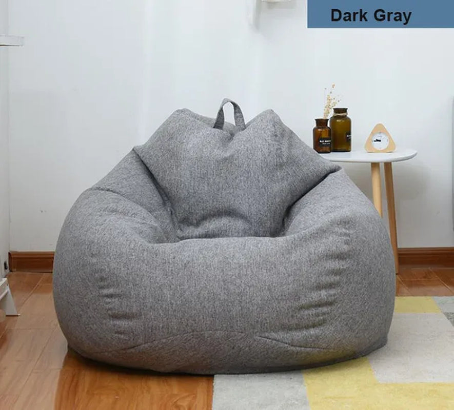 Lazy Sofas Cover Chairs without Filler Linen Cloth Lounger Seat Bean Bag Pouf Puff Couch Tatami Living Room 의자