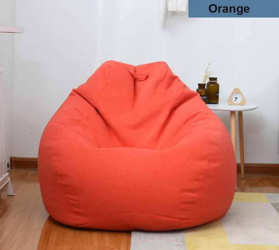Lazy Sofas Cover Chairs without Filler Linen Cloth Lounger Seat Bean Bag Pouf Puff Couch Tatami Living Room 의자