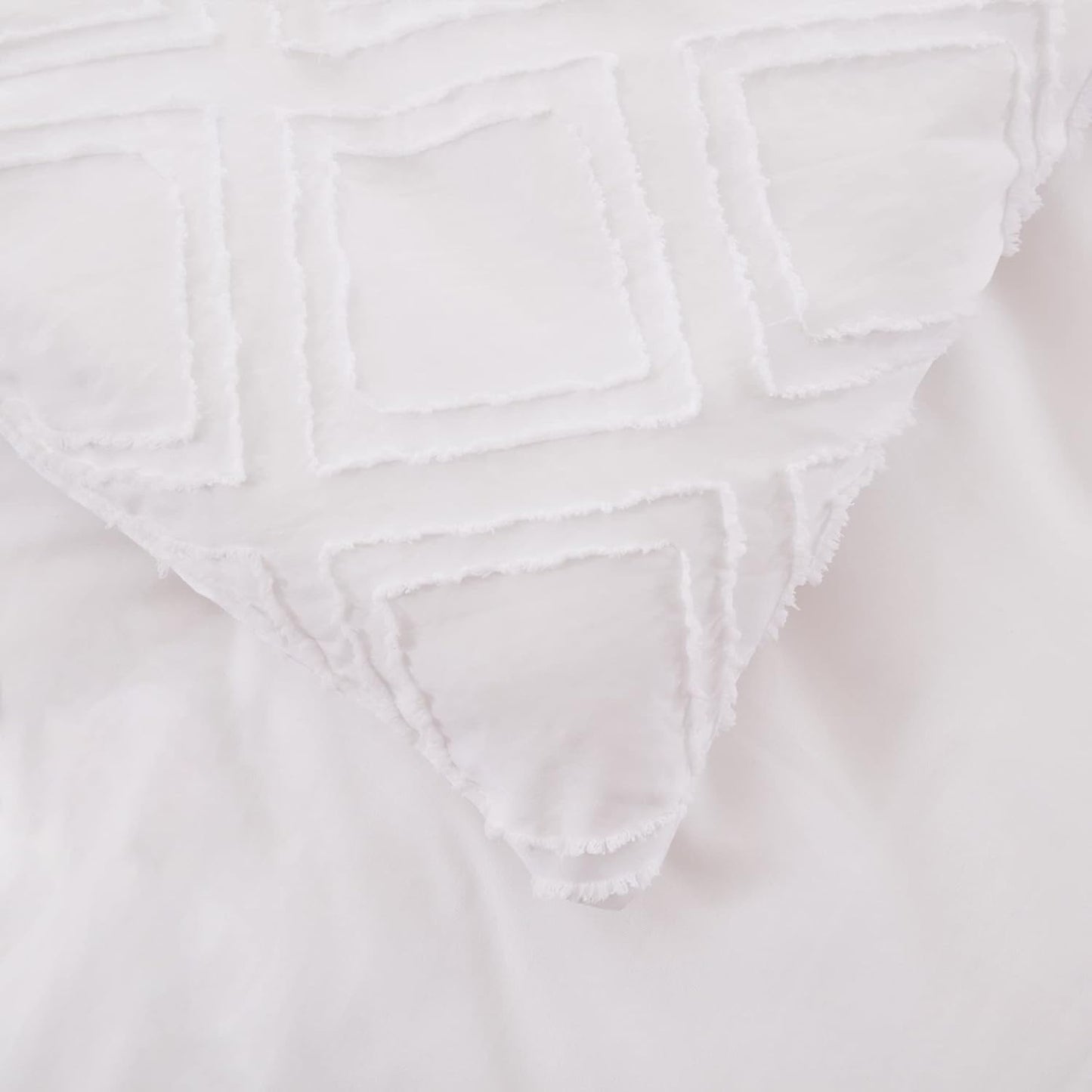 Bed Comforter Set - Premium Lattice White Bedding Sets & Collections with Queen-Size 2 Pillow Shams (No Insert), Lightweight, 100% Polyester Comforters for Queen Bed., White-Lattice