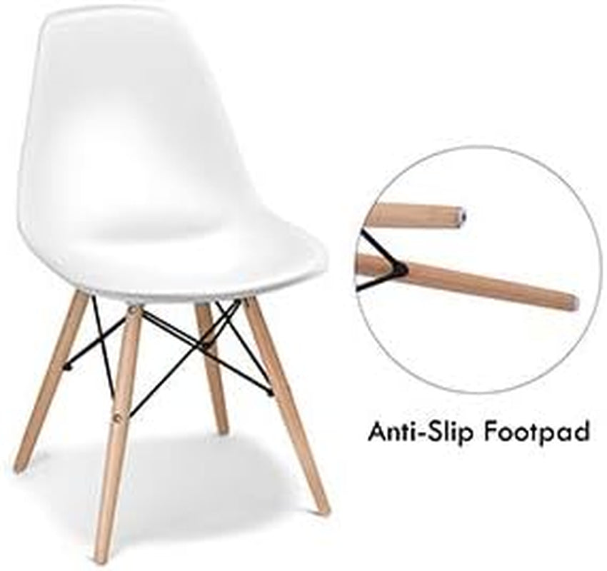 Dining Chair Set of 2 Mid Century Modern Kitchen Chairs Set for Living Room, Bedroom, Restaurant and Waiting Room DWS Chairs Set (1, White)