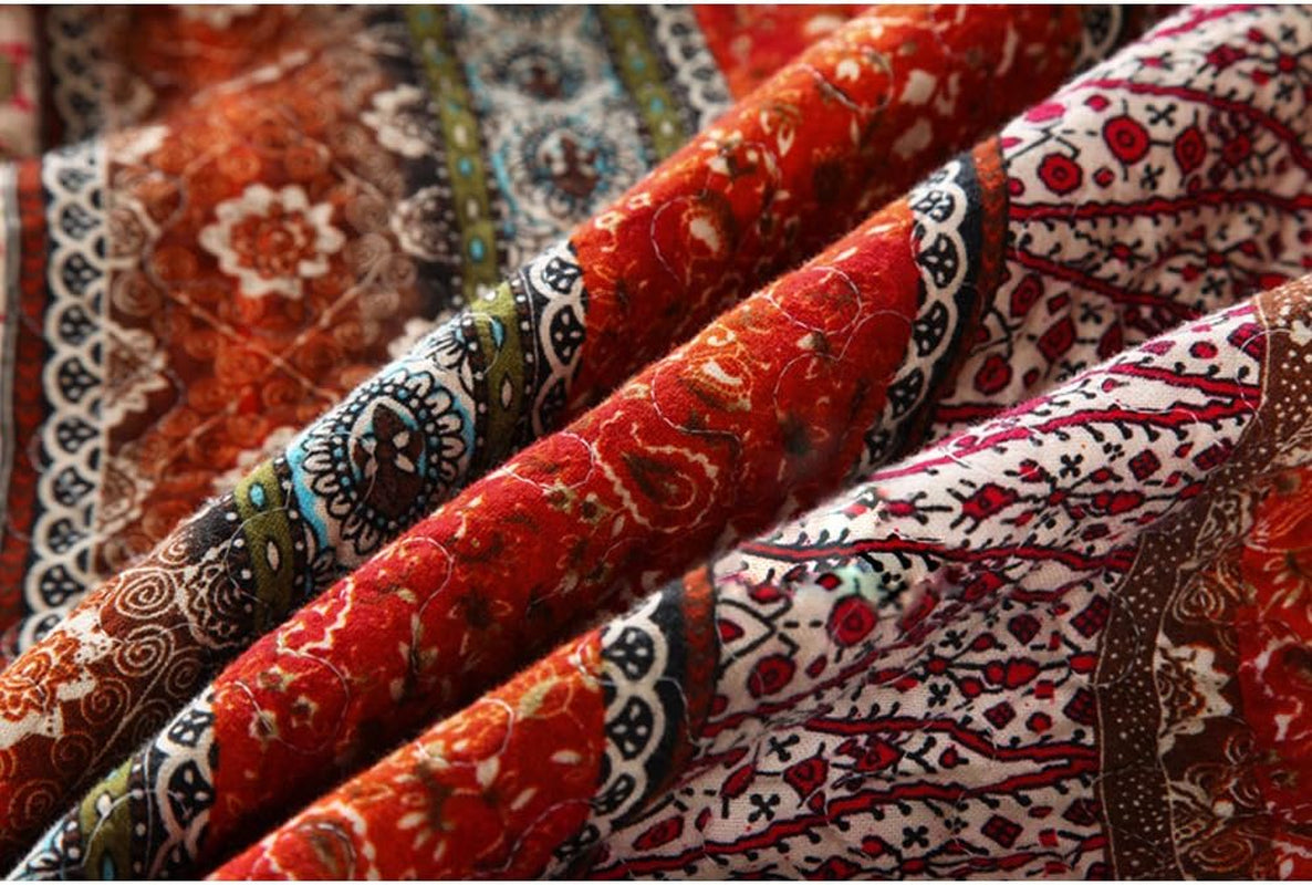 Striped Classical Cotton 3-Piece Patchwork Bedspread Quilt Sets, King Size