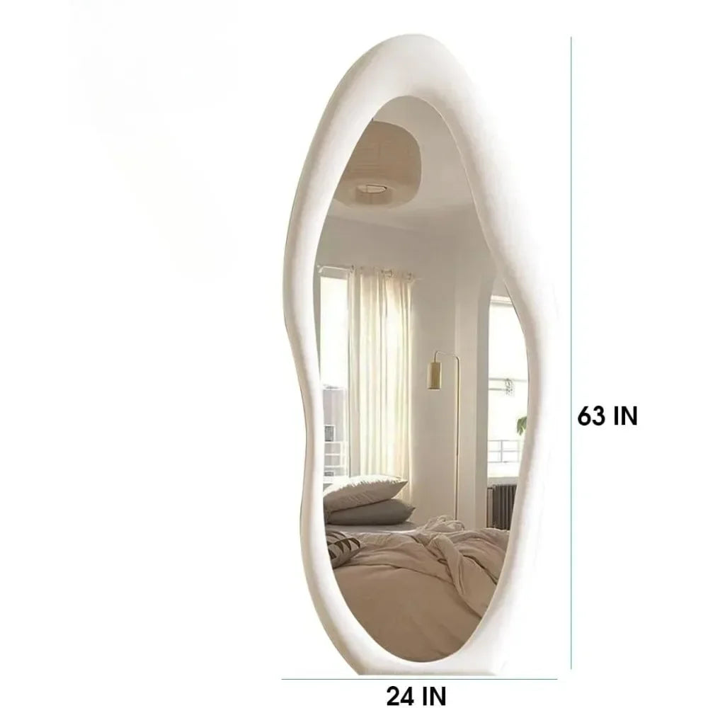 Floor Mirror, 63" X 24" Wall Mirrors, Floor Mirrors with Flannel Fram, Floor Mirror