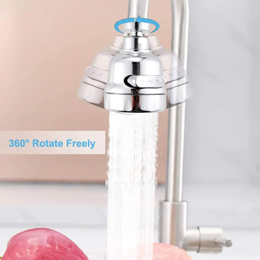 Faucet Adapter With 3 Adjustable Jets, 360° Rotating Kitchen Faucet Nozzle