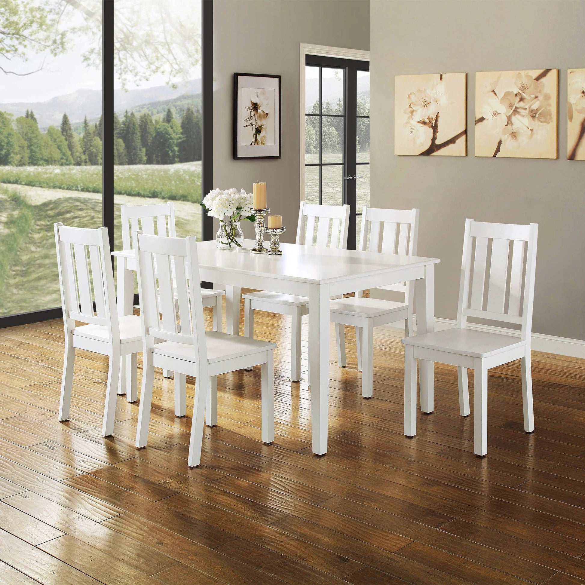 Bankston Wood Dining Chair, Set of 2, White, Indoor