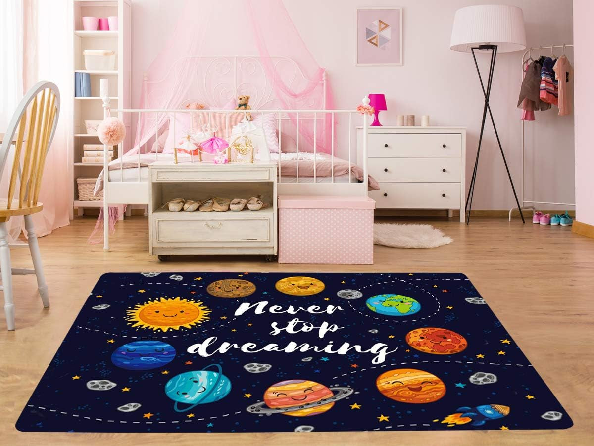 Area Rug Cute Solar System Area Rug for Living Room Bedroom Playing Room 5'X6'