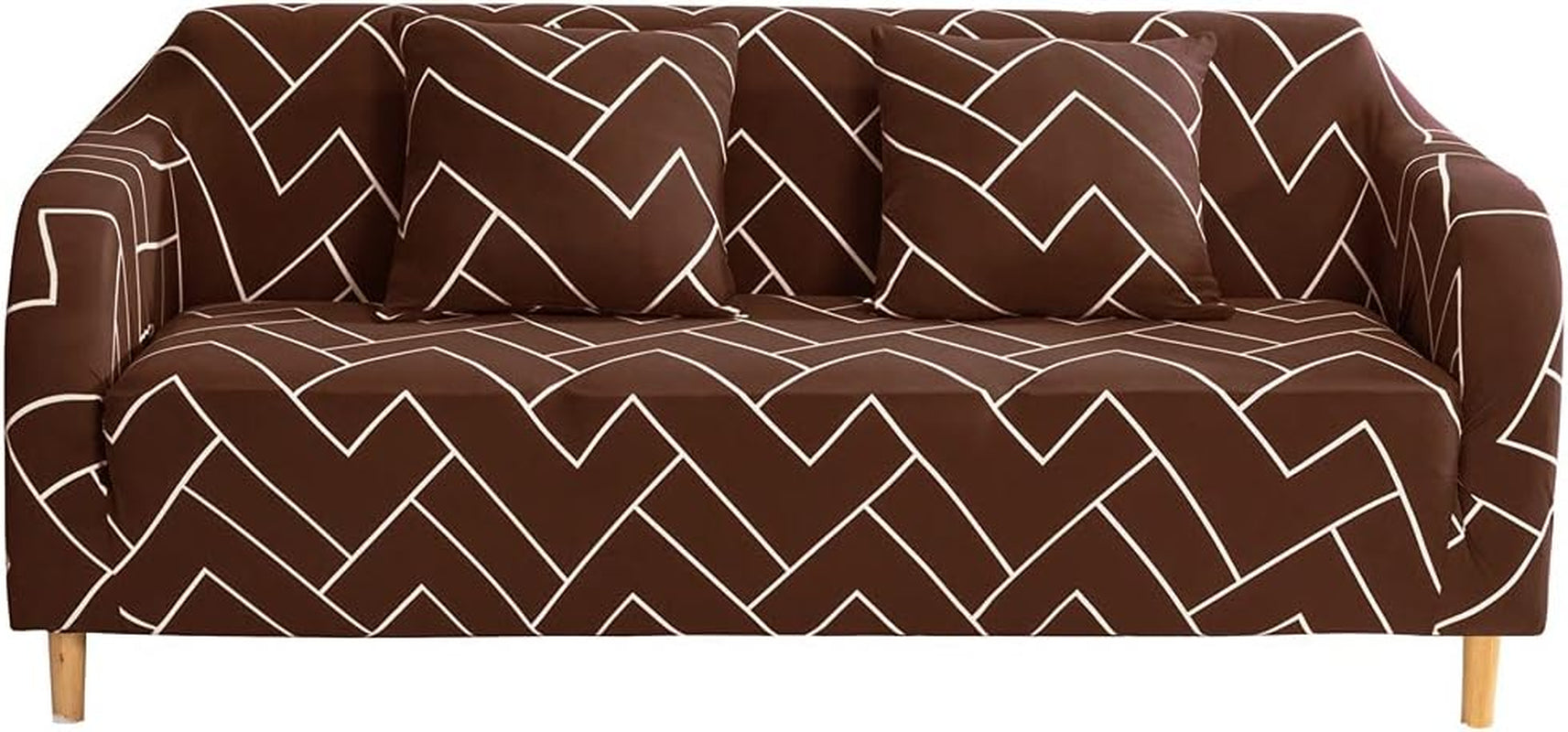 Pattern Sofa Slipcover with 2 Pillow Covers,Stretch Arm Chair Large Sofa Slipcover Leather Furniture Protector for 3-Seat Sofa,Camel
