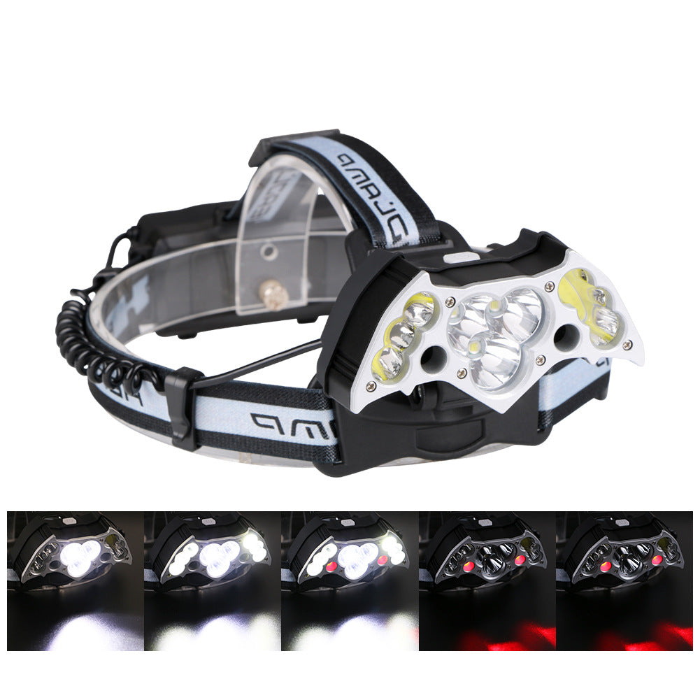 Rechargeable Cob Strong Headlight Outdoor Aluminum Alloy Camping Searchlight