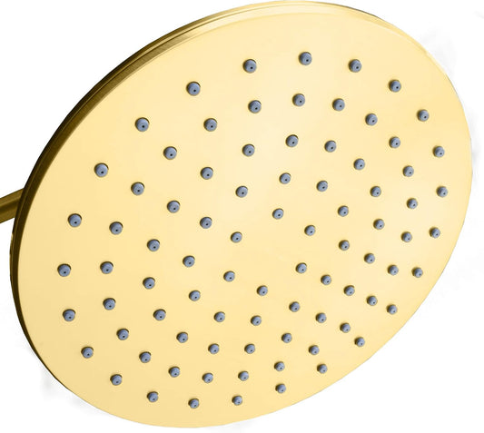 Luxury Spa Series: Imperialshine Gold Rain Shower Head, 9-Inch round Rain Showerhead with 360 Tilt, Experience Rainfall with MAXX Comfort and Elegance (Polished Brass/Imperialshine Gold)