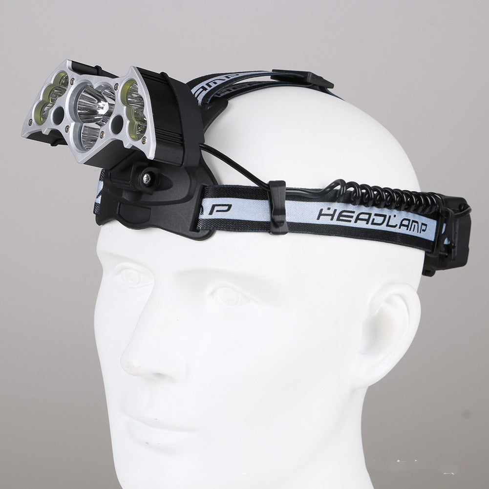 Rechargeable Cob Strong Headlight Outdoor Aluminum Alloy Camping Searchlight