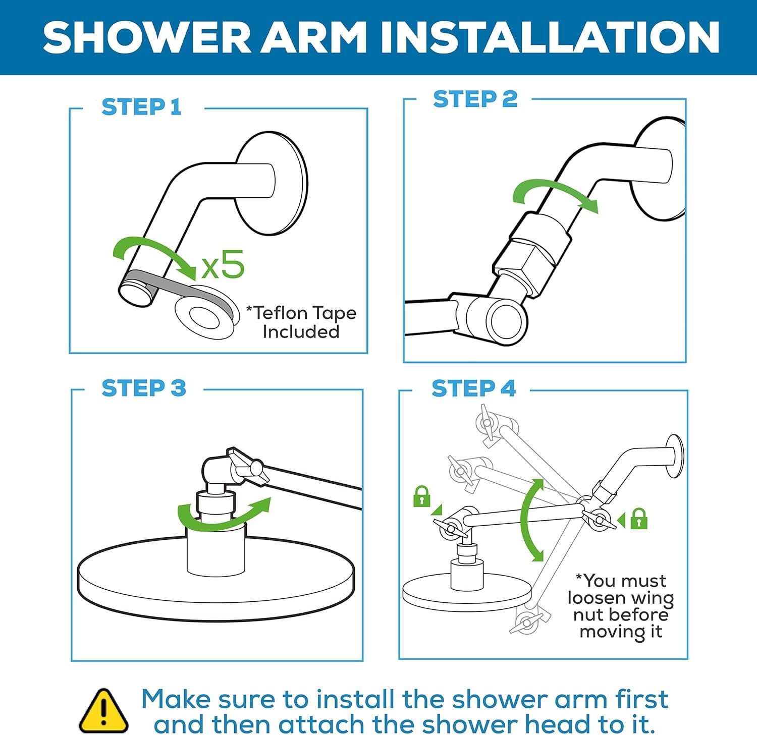 Shower Head Extension Arm - 16" Solid Brass Shower Arm Extension with Universal Connection to Showerheads - Easily Adjustable Shower Arm for Rain Showerheads (Luxury Polished Chrome)