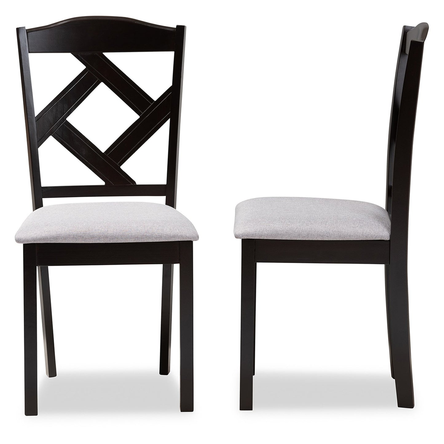 Ruth Dining Side Chair in Grey and Brown (Set of 2)