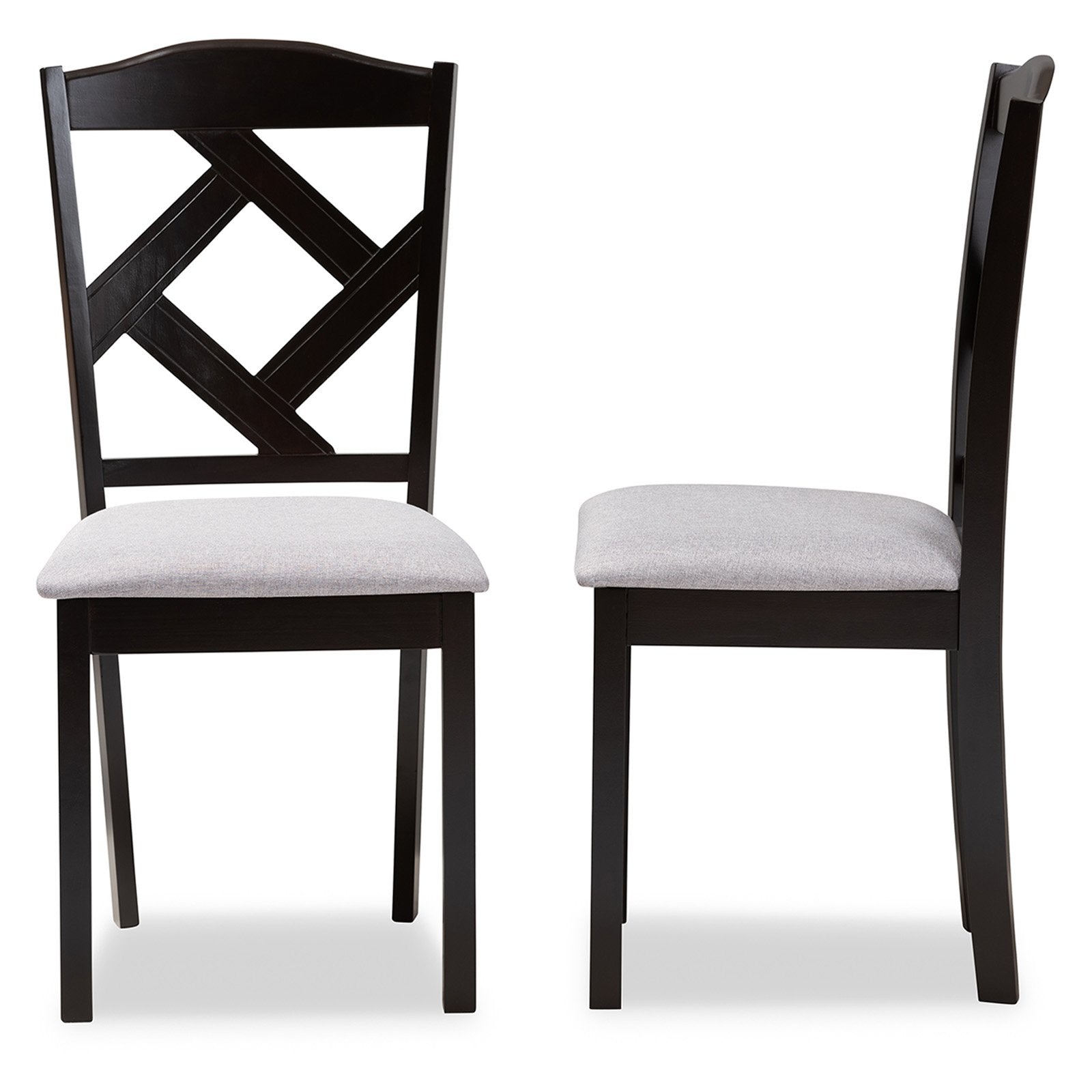 Ruth Dining Side Chair in Grey and Brown (Set of 2)