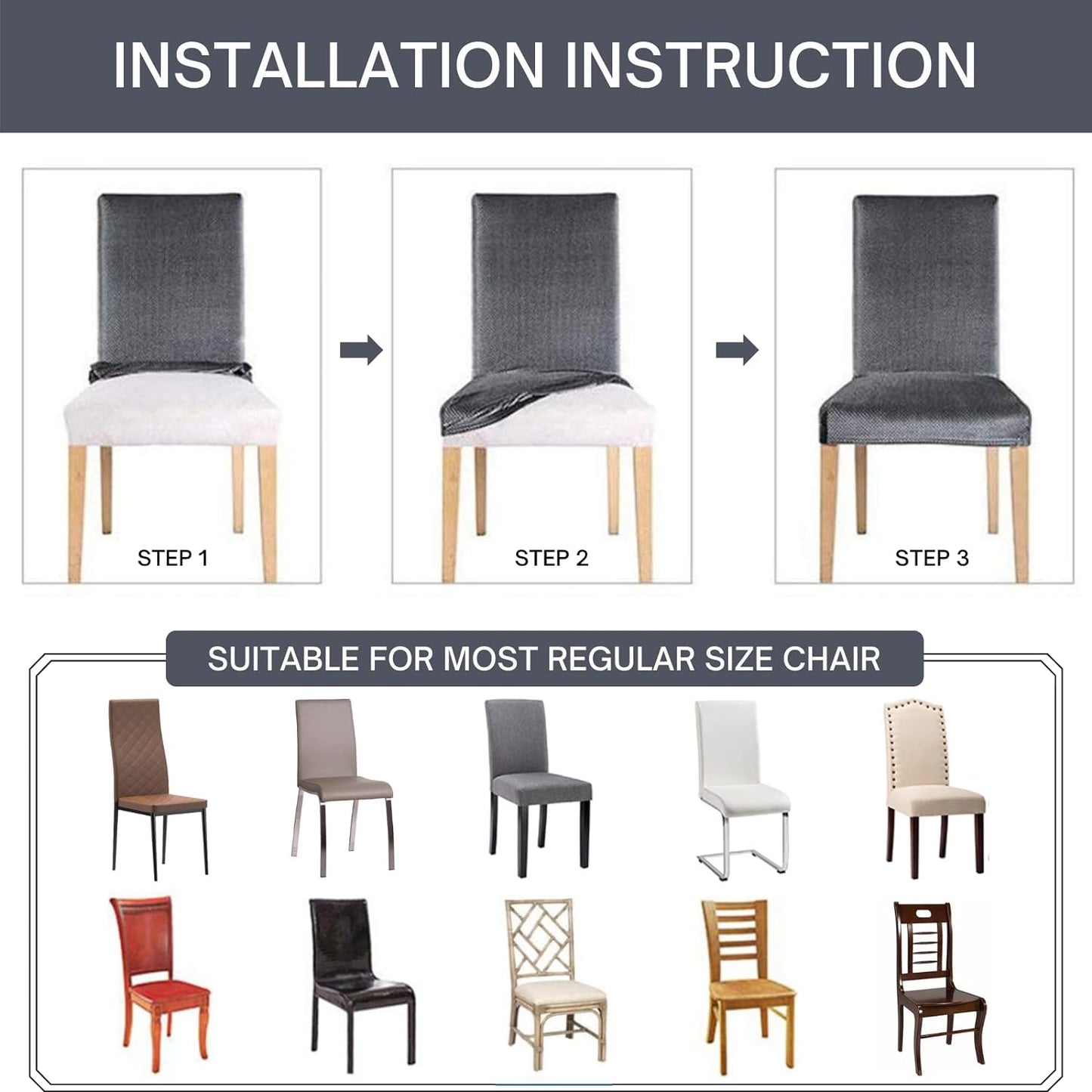 Dining Room Chair Covers Set of 6, Stretch Removable Washable Spandex Dining Chair Slipcovers Protectors, Kitchen Chair Covers for Dining Room Party Hotel Ceremony Banquet(Butterfly)