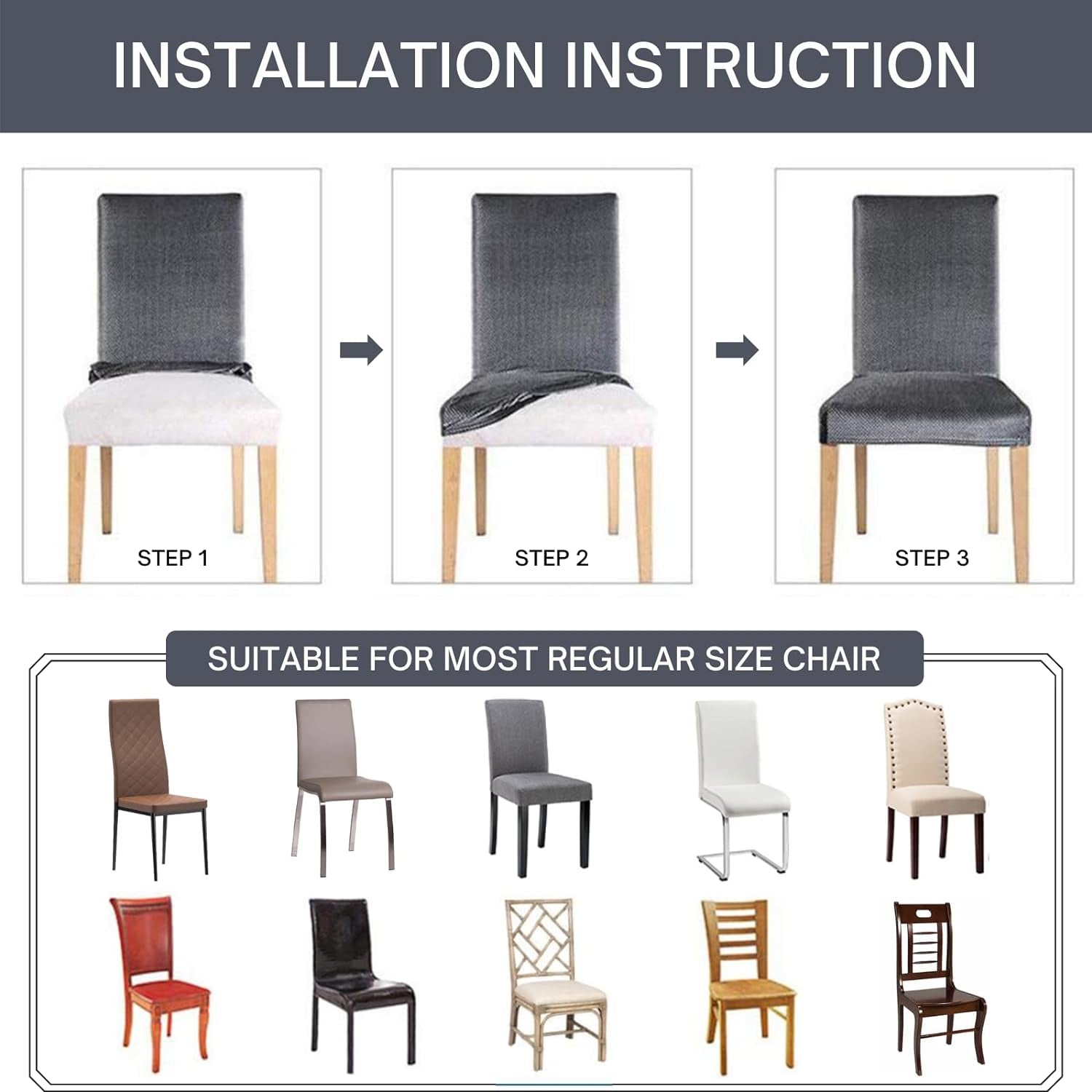 Dining Room Chair Covers Set of 6, Stretch Removable Washable Spandex Dining Chair Slipcovers Protectors, Kitchen Chair Covers for Dining Room Party Hotel Ceremony Banquet(Butterfly)