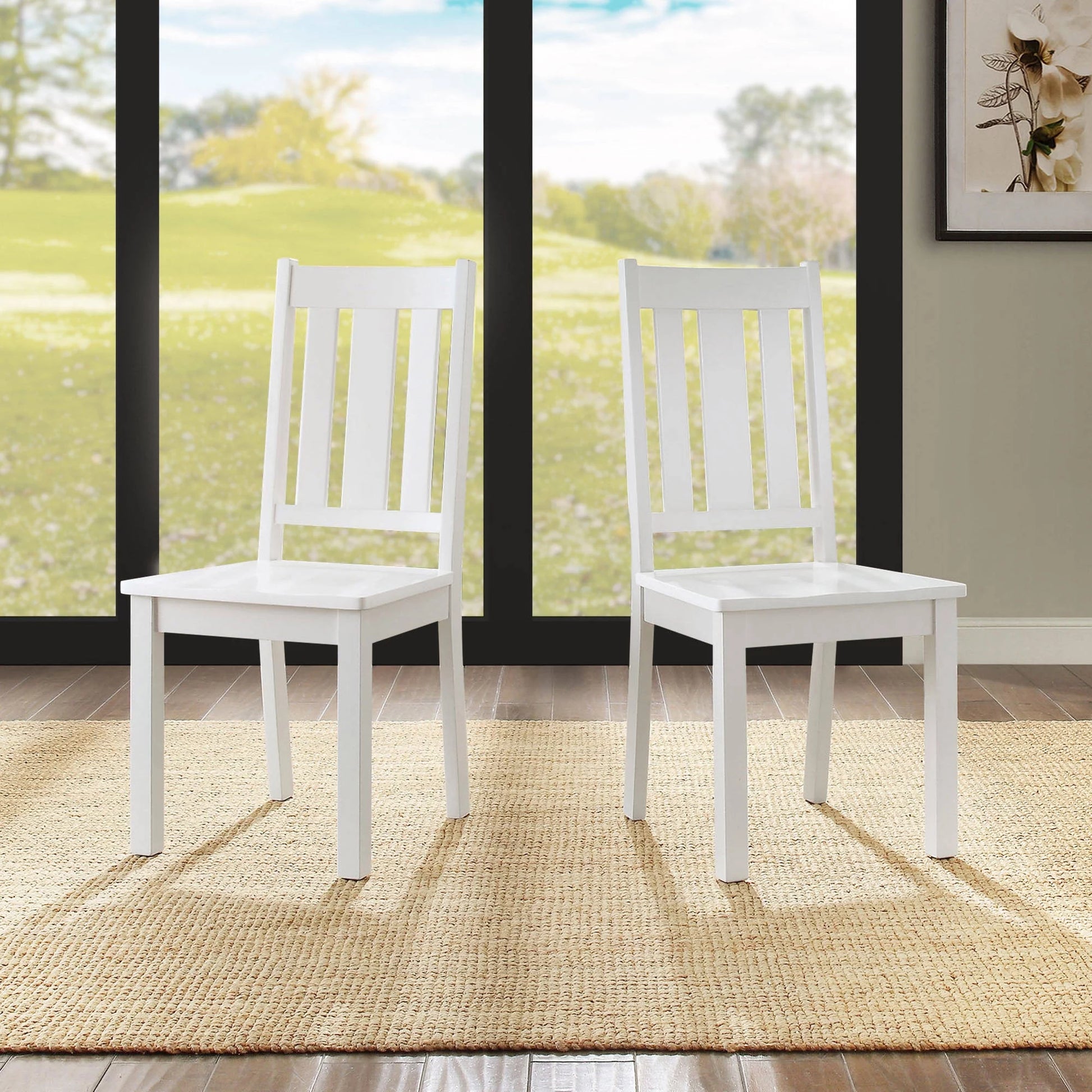 Bankston Wood Dining Chair, Set of 2, White, Indoor
