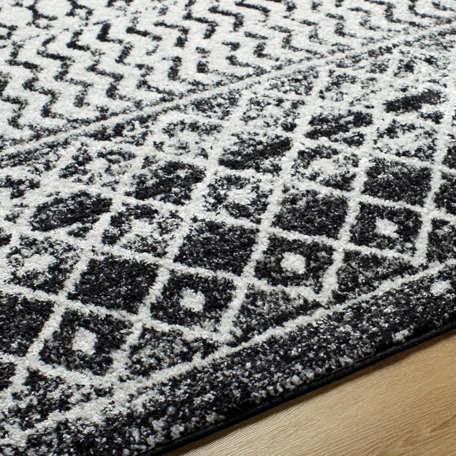 Chester Boho Moroccan Area Rug,12' X 15',Black
