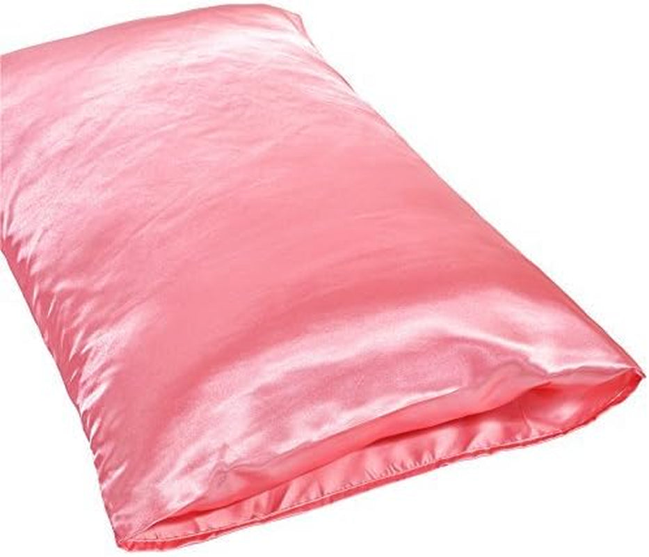 Hotel Quality Pink Duvet Cover Set King Size Silk like Satin Bedding with Hidden Zipper Ties Soft Smooth Durable Stain Resistant Solid Quilt/Comforter Cover Set