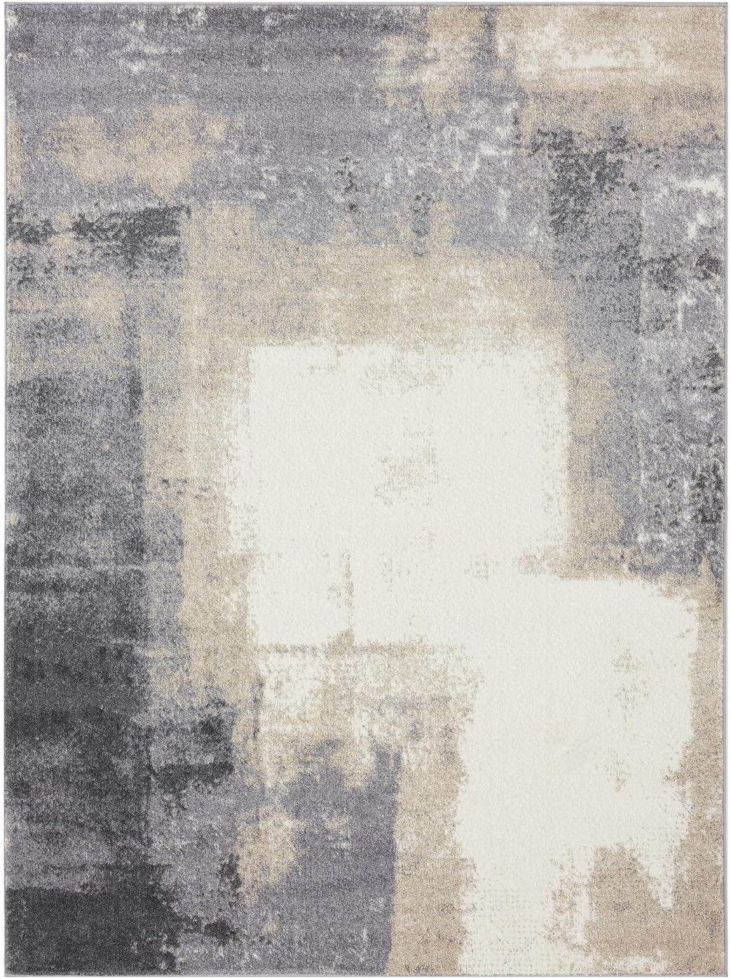 Classy Modern Abstract Indoor Gray 5X7 Area Rug