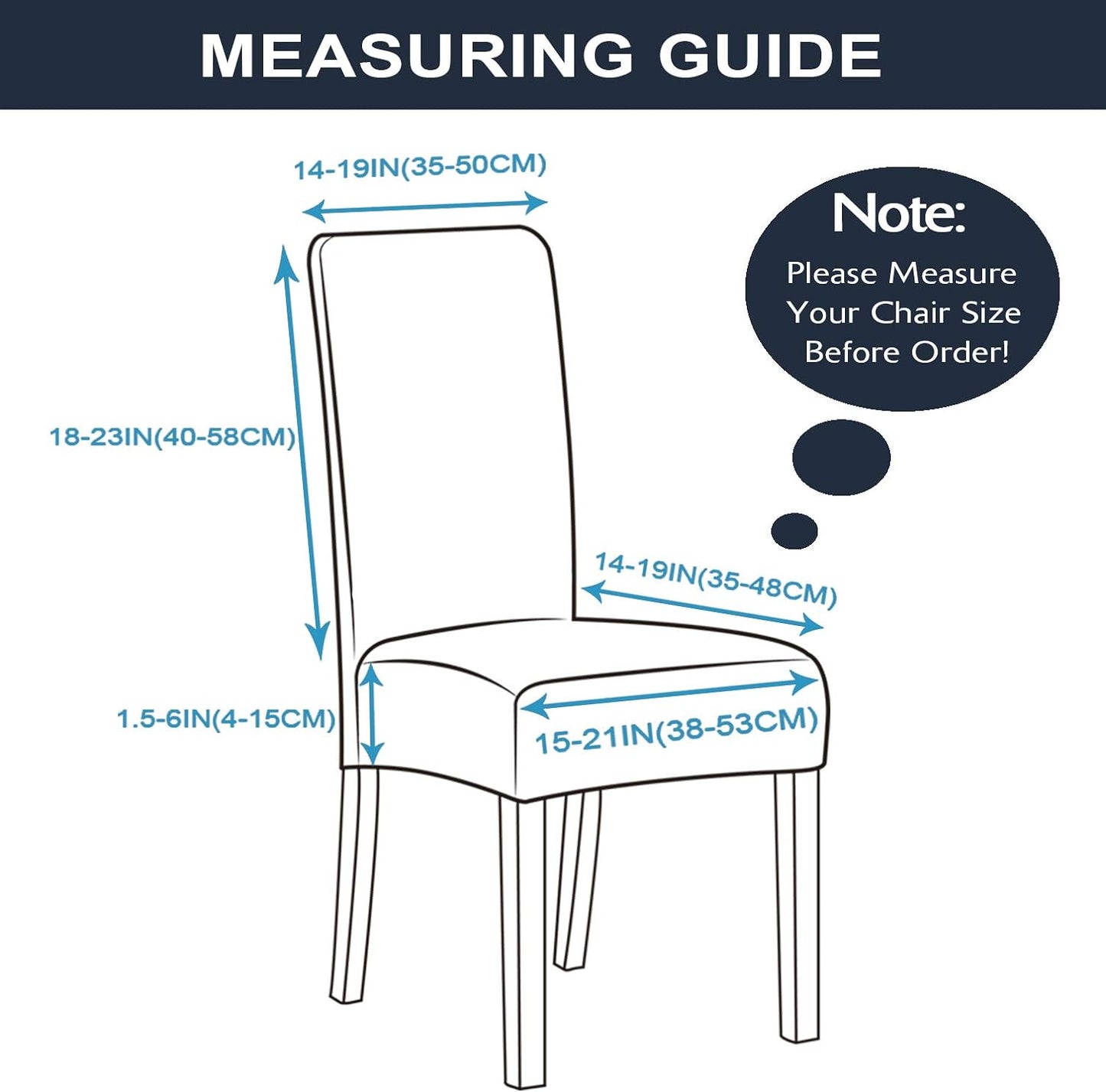 Stretch Chair Covers for Dining Room Set of 2, Dining Room Chair Covers for Home Decor, Removable Dining Chair Cover Non-Slip Kitchen Chair Cover Parson Chair Slipcover (2 Pack, Black)