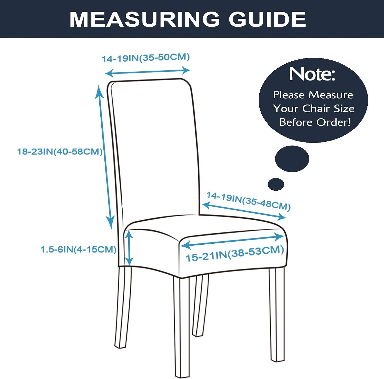 Stretch Chair Covers for Dining Room Set of 2, Dining Room Chair Covers for Home Decor, Removable Dining Chair Cover Non-Slip Kitchen Chair Cover Parson Chair Slipcover (2 Pack, Black)