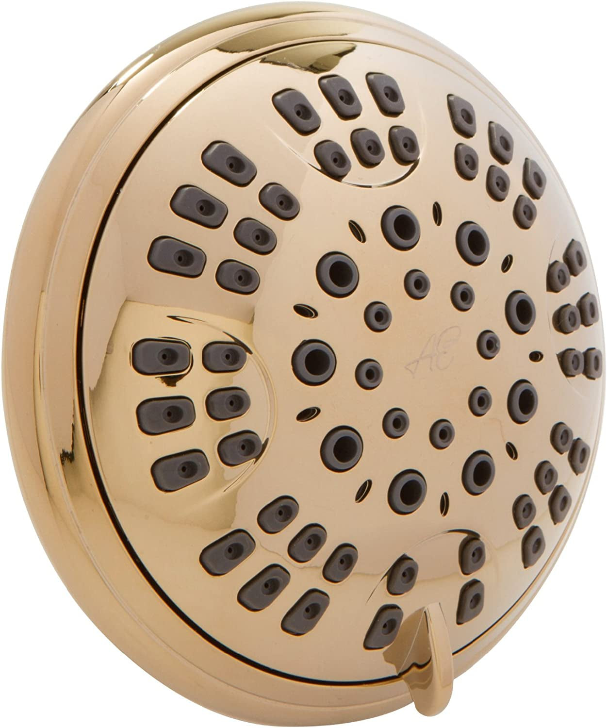 6 Function Luxury Shower Head - Amazing High Pressure, Wall Mount, Adjustable Showerhead - Indoor and Outdoor Modern Bath Spa Fixture, 2.5 GPM - Polished Brass