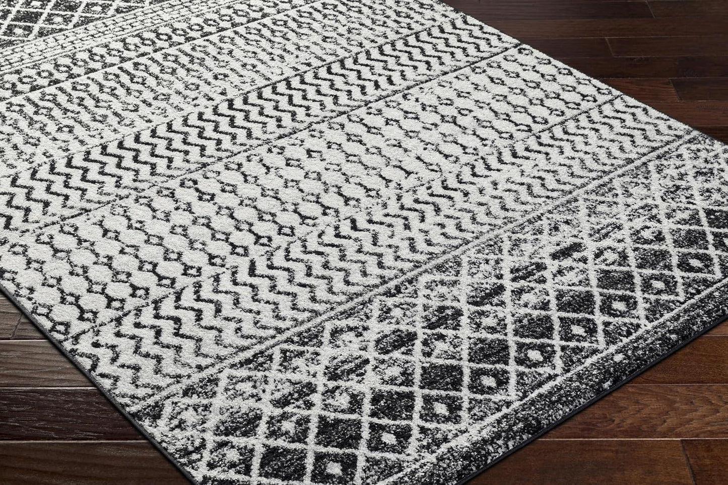 Chester Boho Moroccan Area Rug,12' X 15',Black