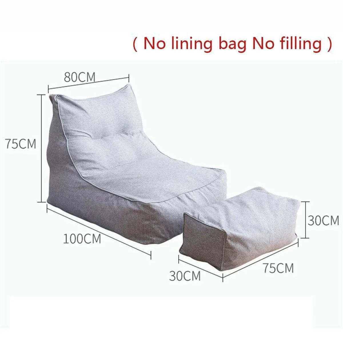 2Pcs/Set Large Bean Bag Combination Sofas Cover Chairs No Lining Bag No Filling Indoor Lazy Lounger Adults Kids Simple Design