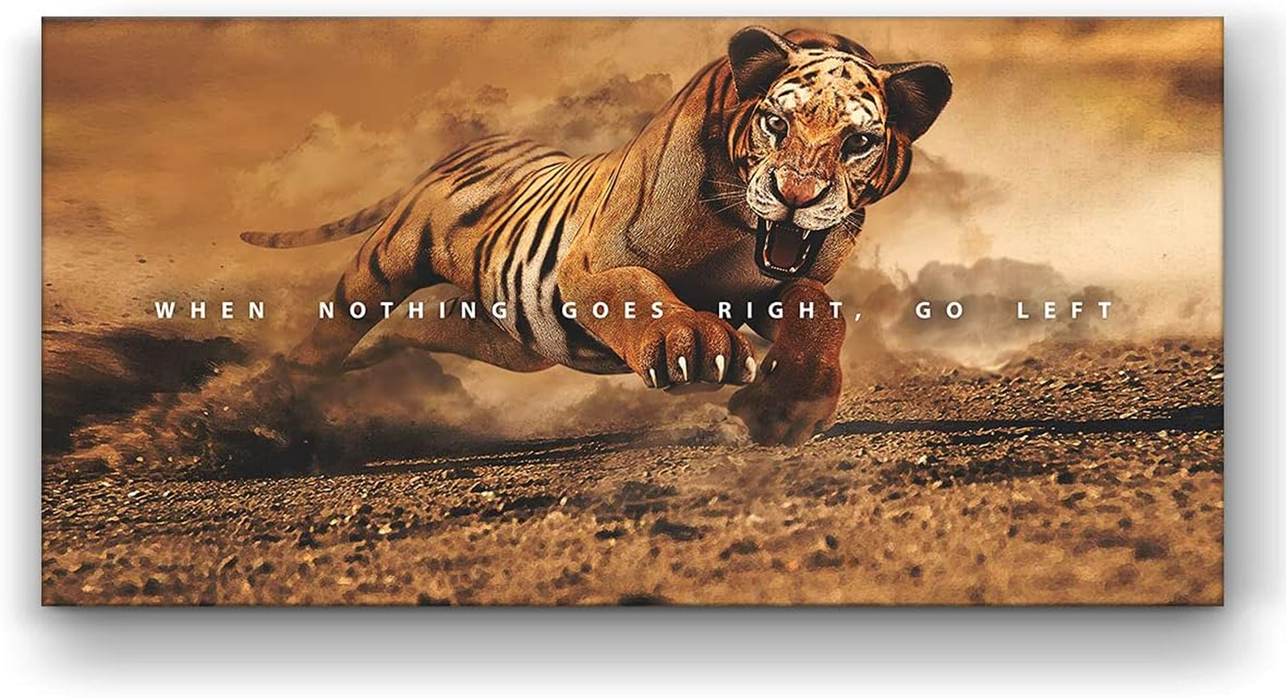 Tiger Motivational Wall Art Office Decor Canvas Print, Tiger Artwork, Inspirational Tiger Wall Art, Tiger Eye Sign, Tiger Print, Leopard Print (5"X7" / 8"X8" In)