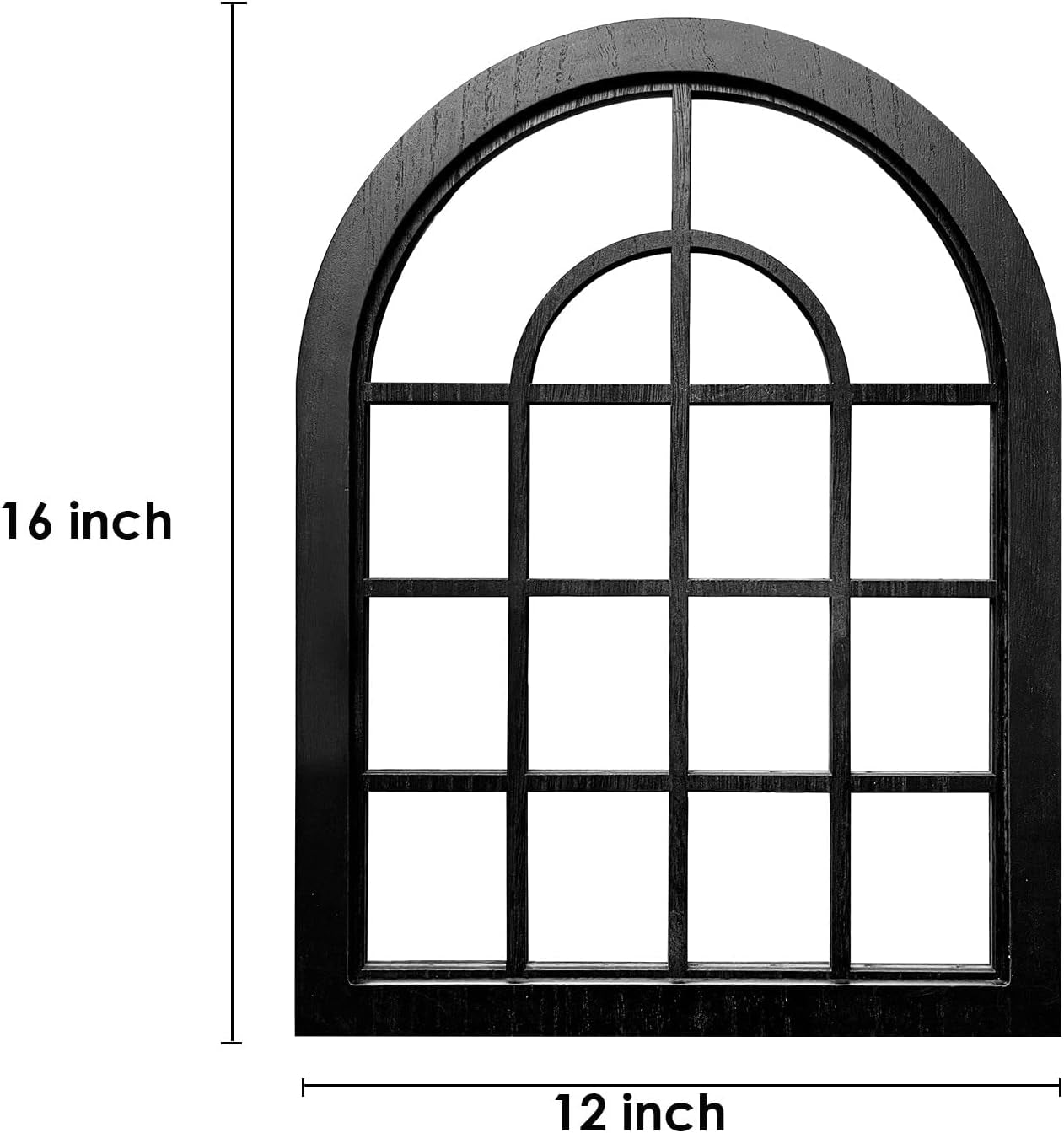 2PCS Arched Window Wall Mirror,Rustic Farmhouse Accent Mirror, Wood Framed Entry Mirror for Living Room,Bathroom,Bedroom,Kitchen,15.7X11.8 Inches