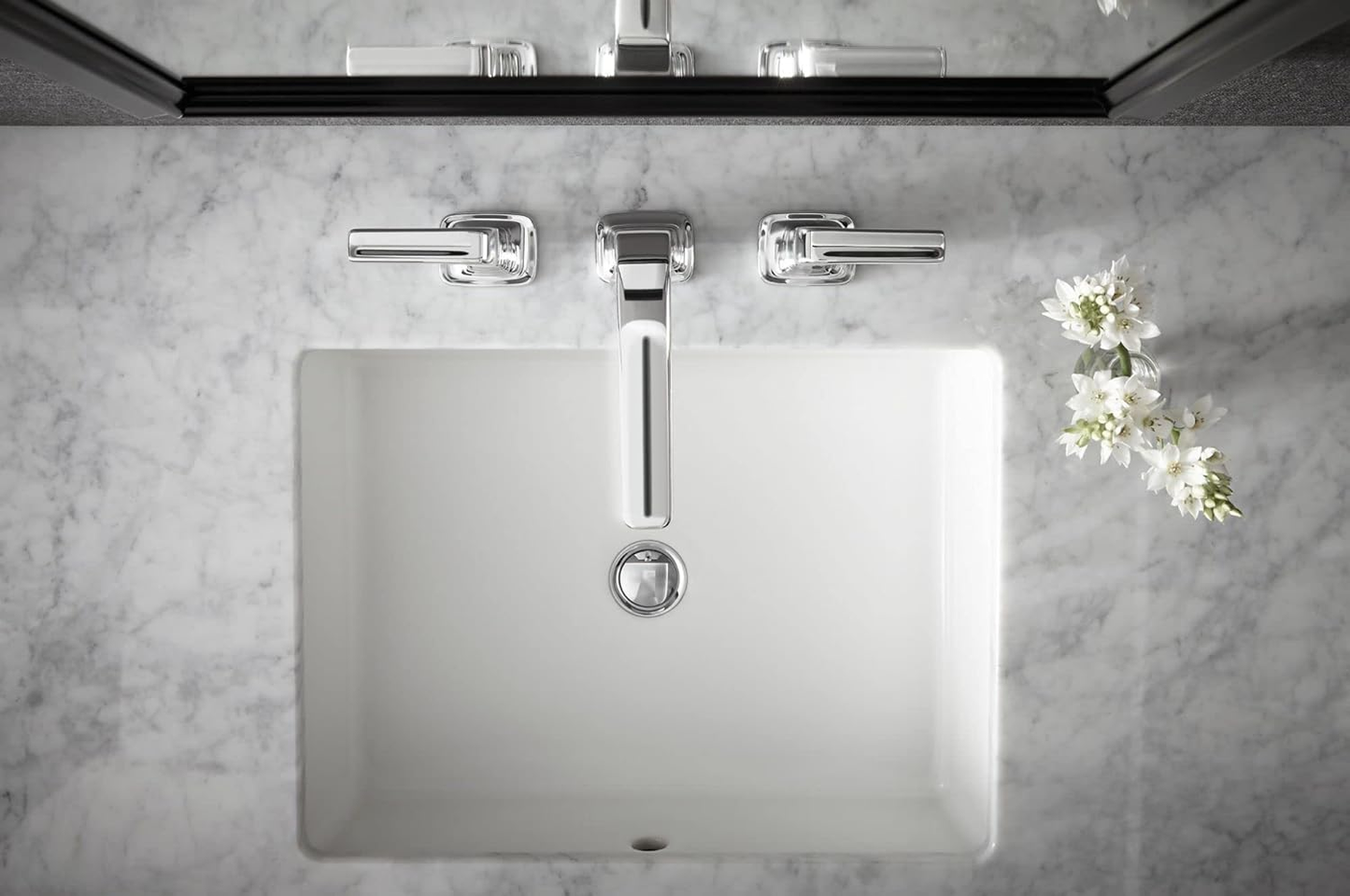 K-2882-17 Verticyl Rectangular Undermount Bathroom Sink, 19 3/4", White