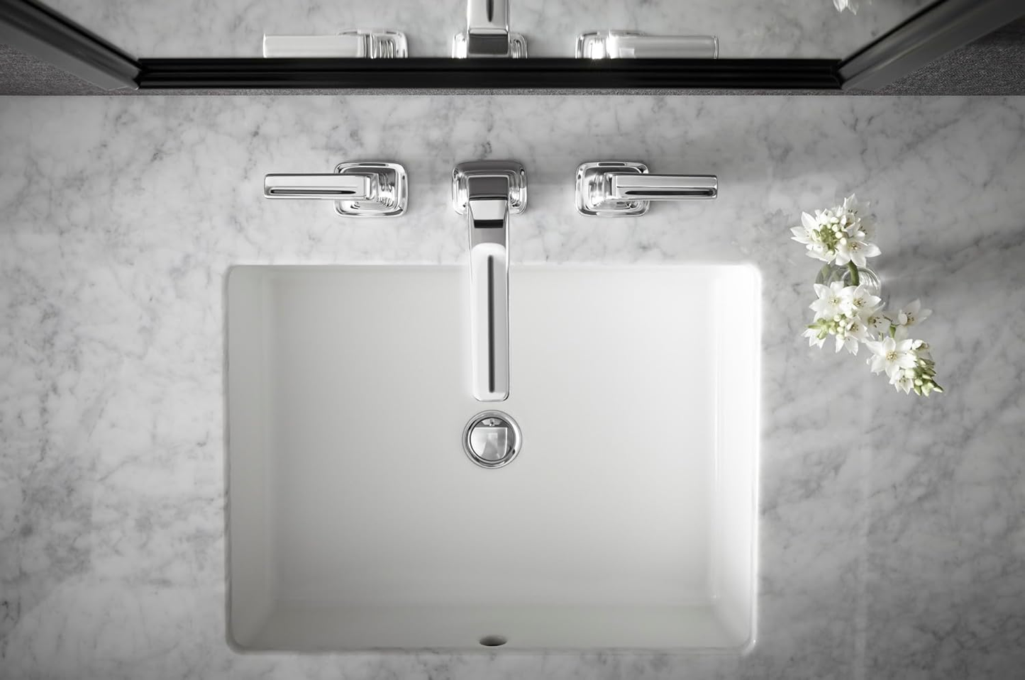 K-2882-17 Verticyl Rectangular Undermount Bathroom Sink, 19 3/4", White