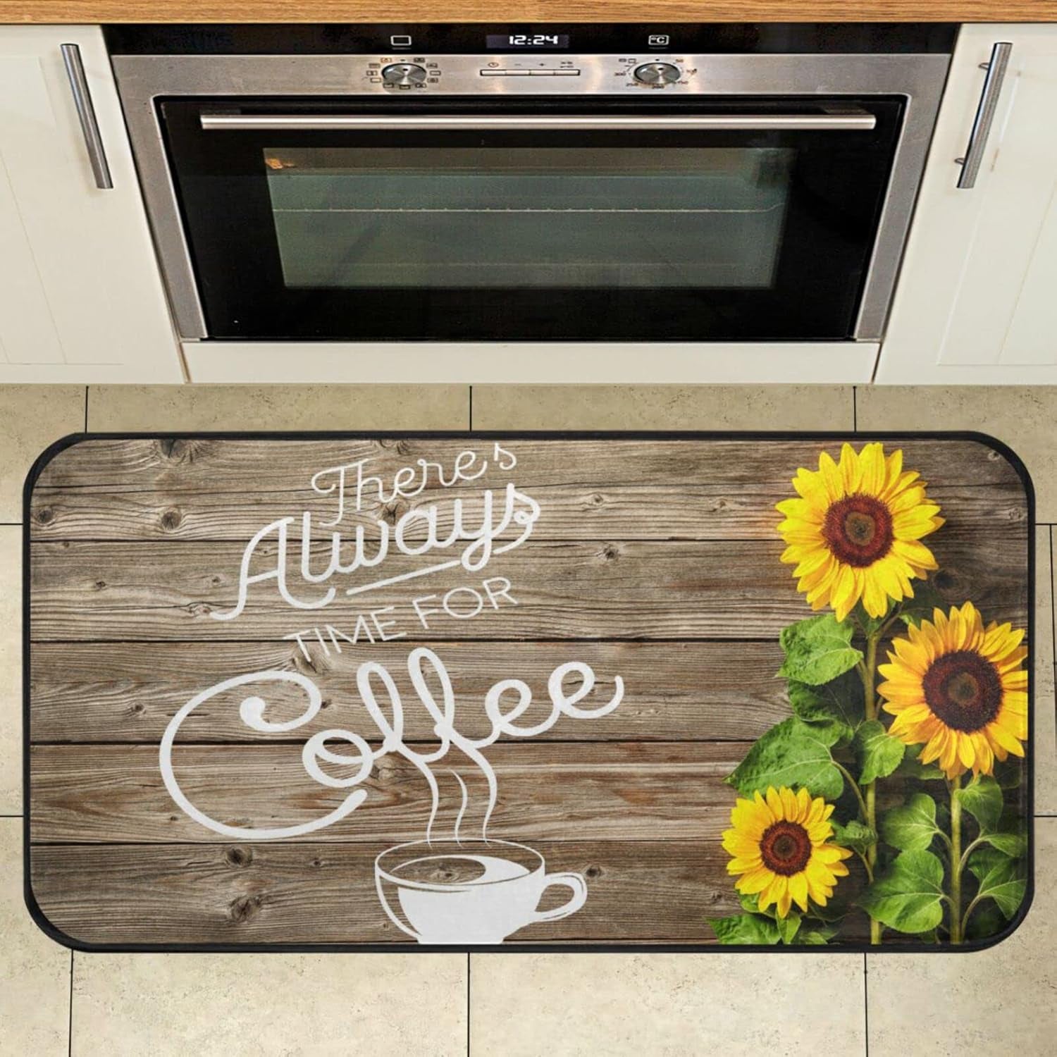 Sunflower Kitchen Rug Mat, Non Slip Anti-Fatigue Floor Mat, Kitchen Bath Rug Doormat Carpet for Kitchen, Floor Home, Office, Sink, Laundry 39 X 20 Inch