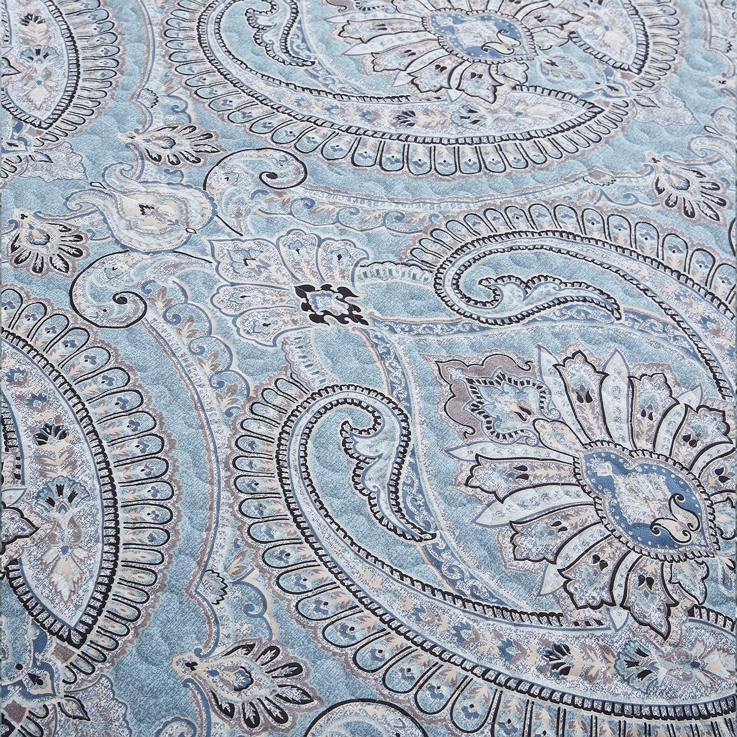 Oversized Bedding Quilt Set Lightweight, Summer Farmhouse Coverlet Bedspread 2-Piece with One Matching Sham (68 in Wide X 98 in Long), Aqua, Twin/Twin XL