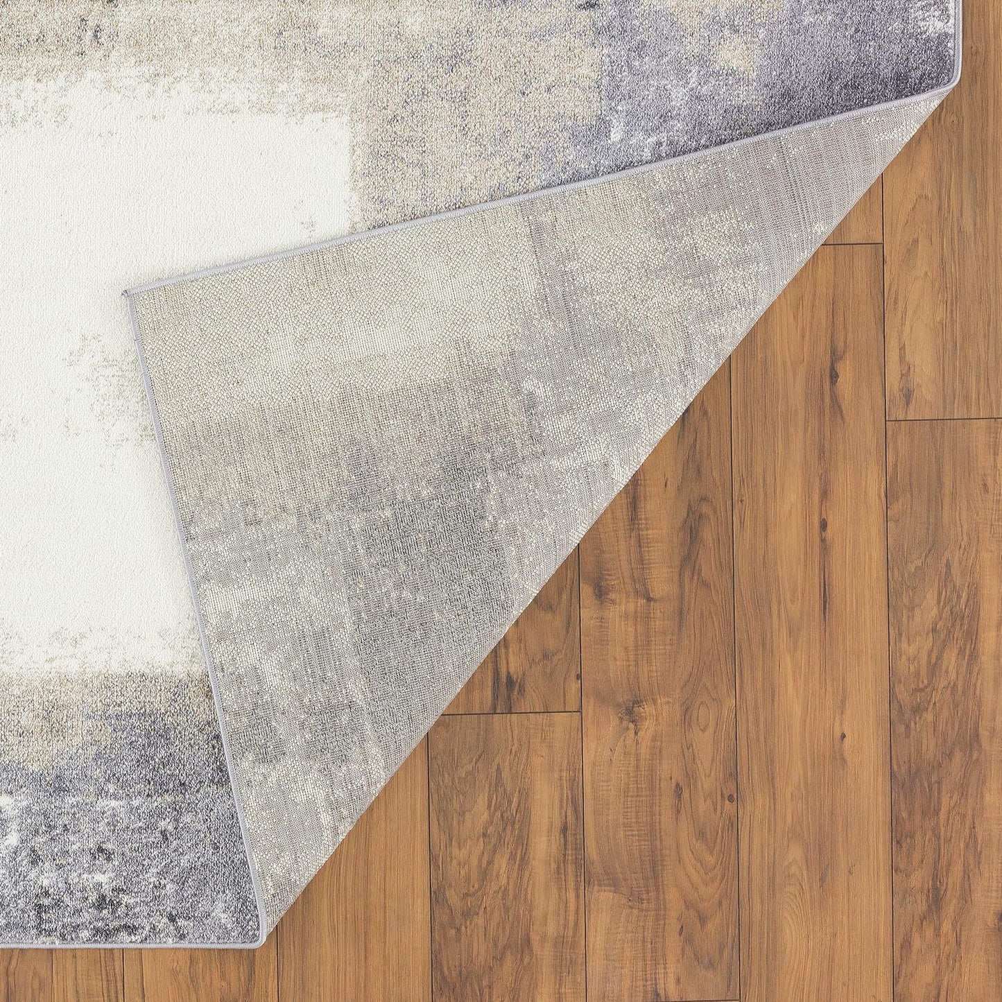 Classy Modern Abstract Indoor Gray 5X7 Area Rug